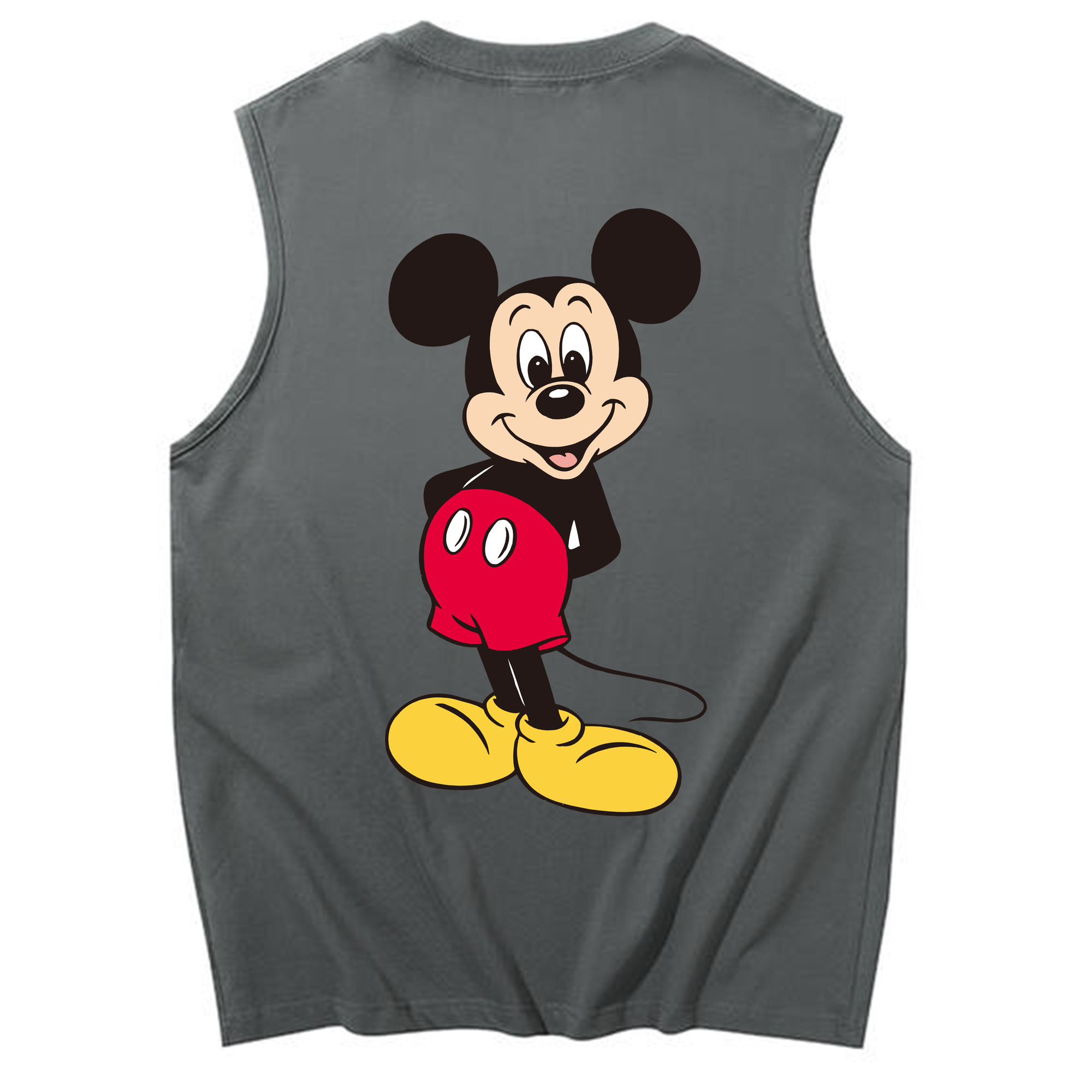 ミッキーマウス Mickey Mouse コットン100％タンクトップ（背面プリント）